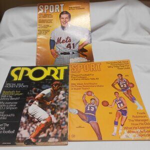 VINTAGE 3 SPORT MAGAZINES 1969+70 JOHNNY BENCH WILT CHAMBERLAIN TOM SEAVER COVER